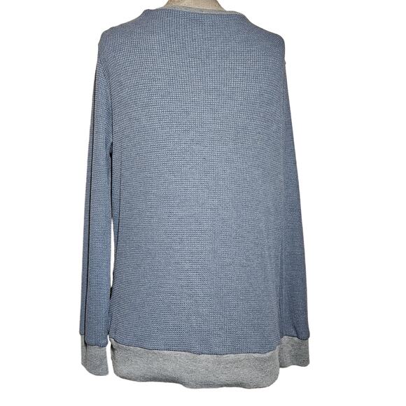 Blue Waffle Knit Top Size Medium - Picture 2 of 4